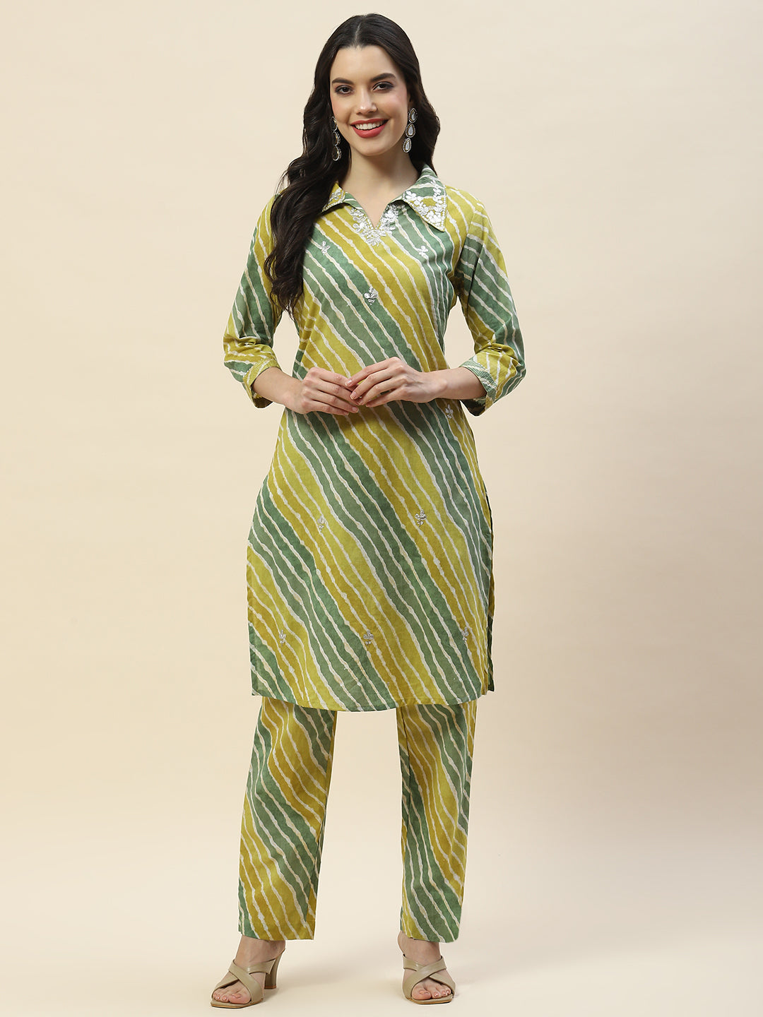 Printed Cotton Kurta With Pants