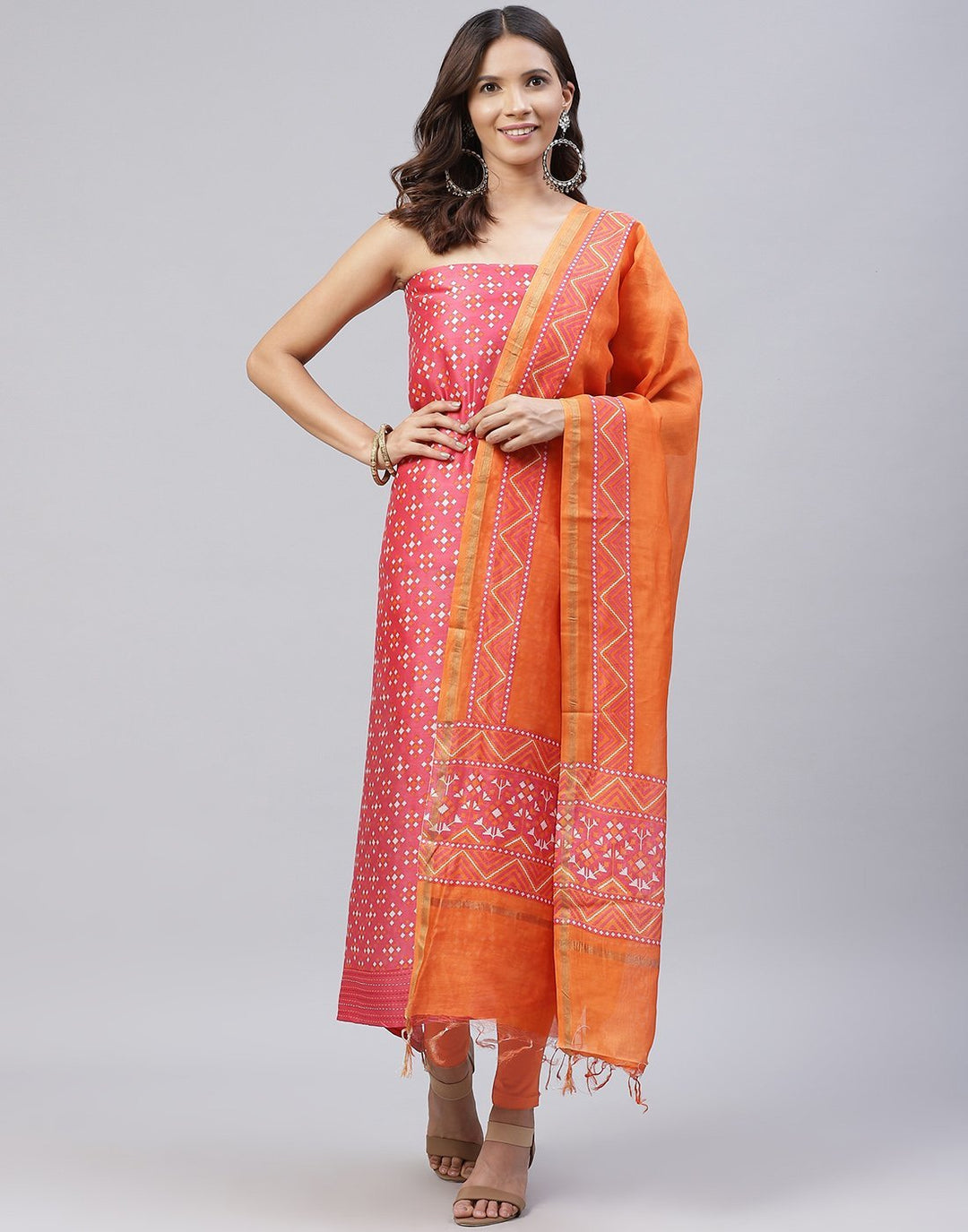 Fine Chanderi Printed Suit Piece