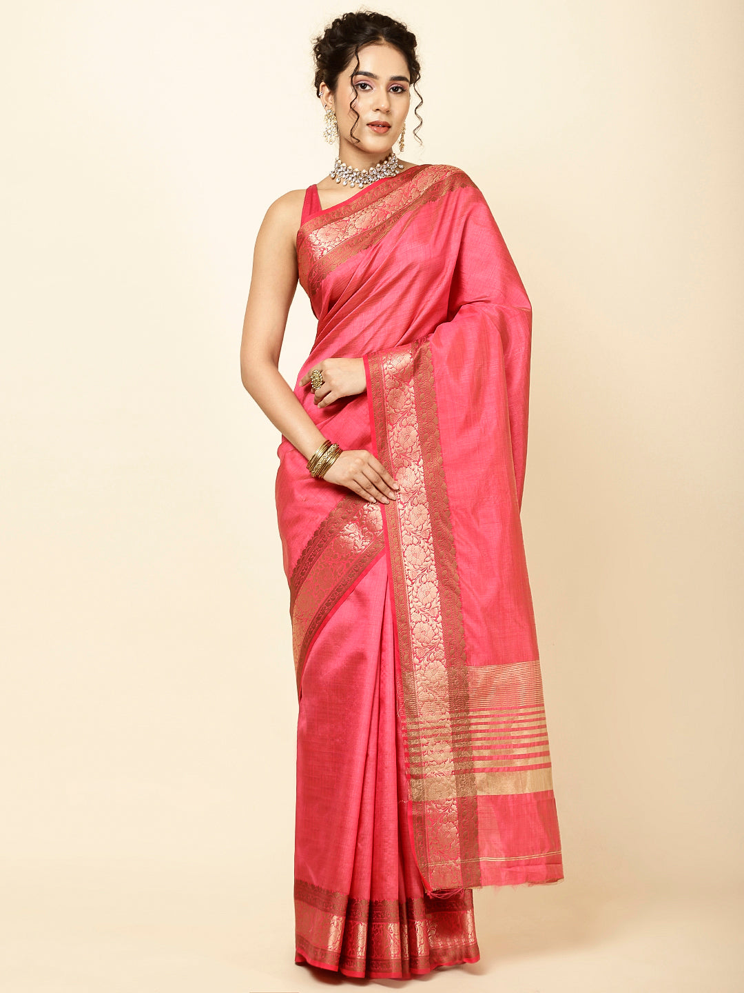 Zari Border Woven Handloom Saree