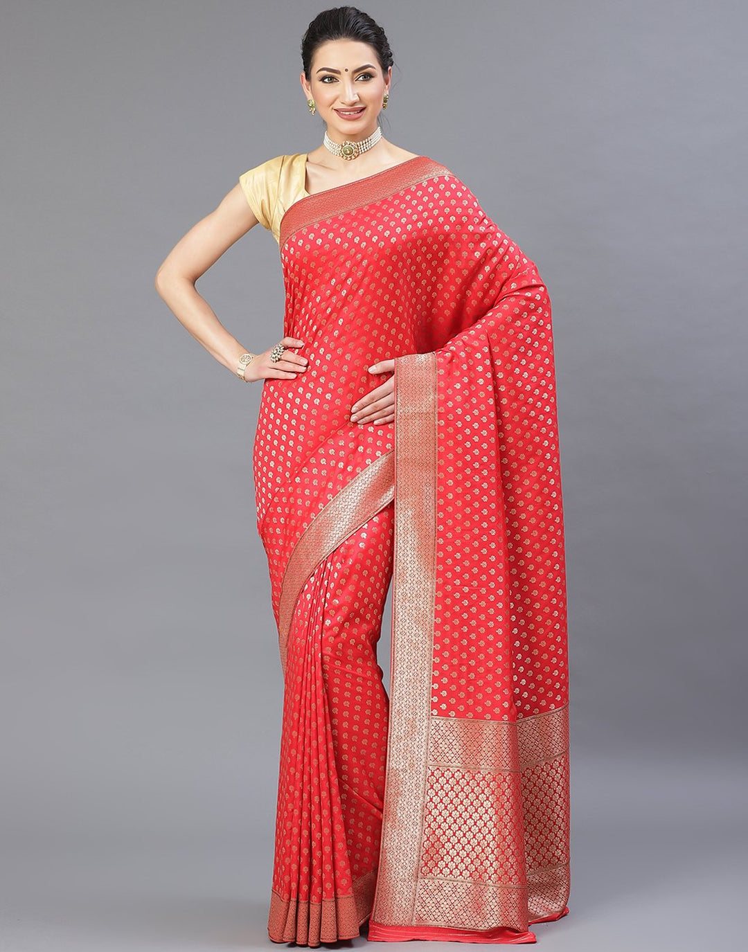Banarasi Woven Silk Embroidered Saree