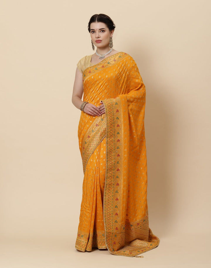 Cutdana Embroidered Banarasi Woven Saree