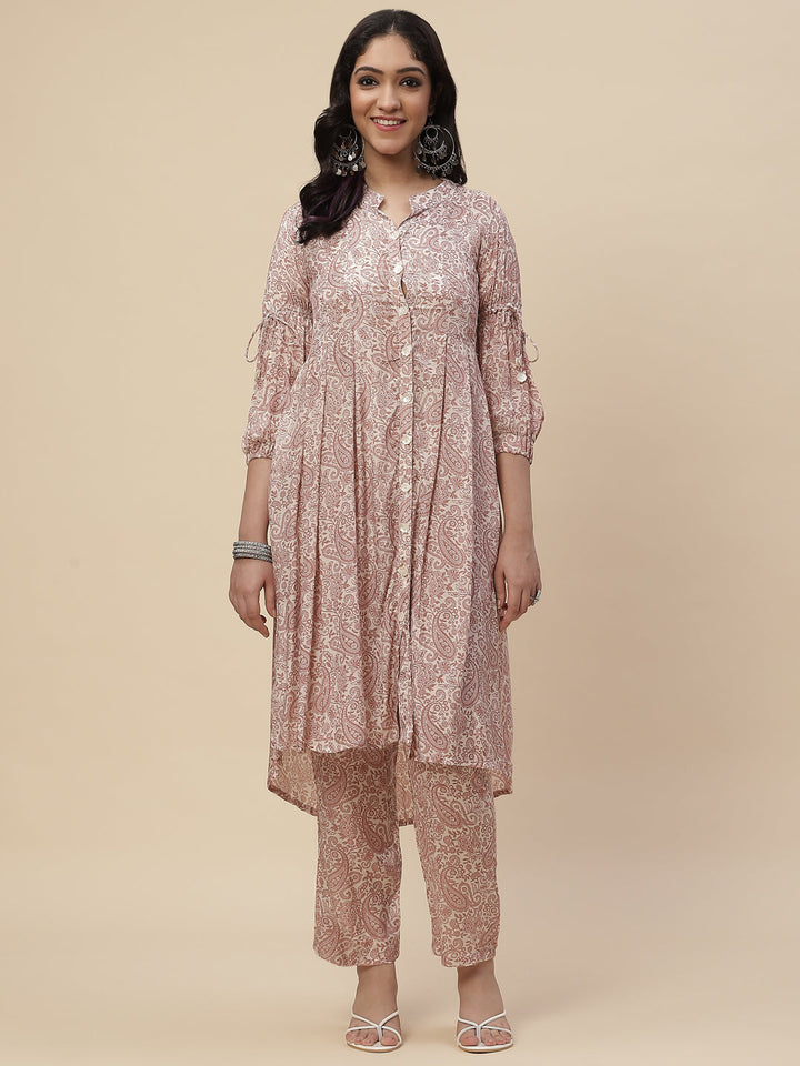Printed Muslin Kurta With Printed Pants