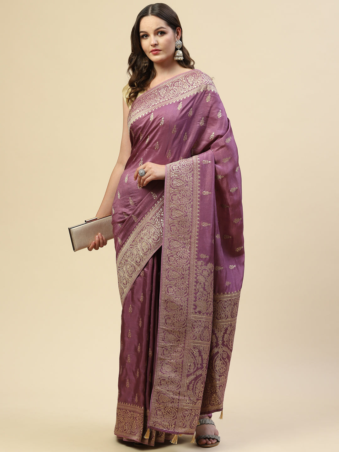 Zari Jaal Handloom Woven Saree