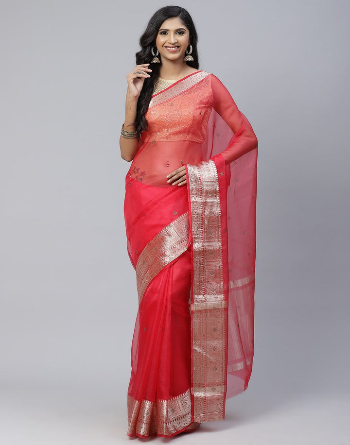 Plain Organza Saree