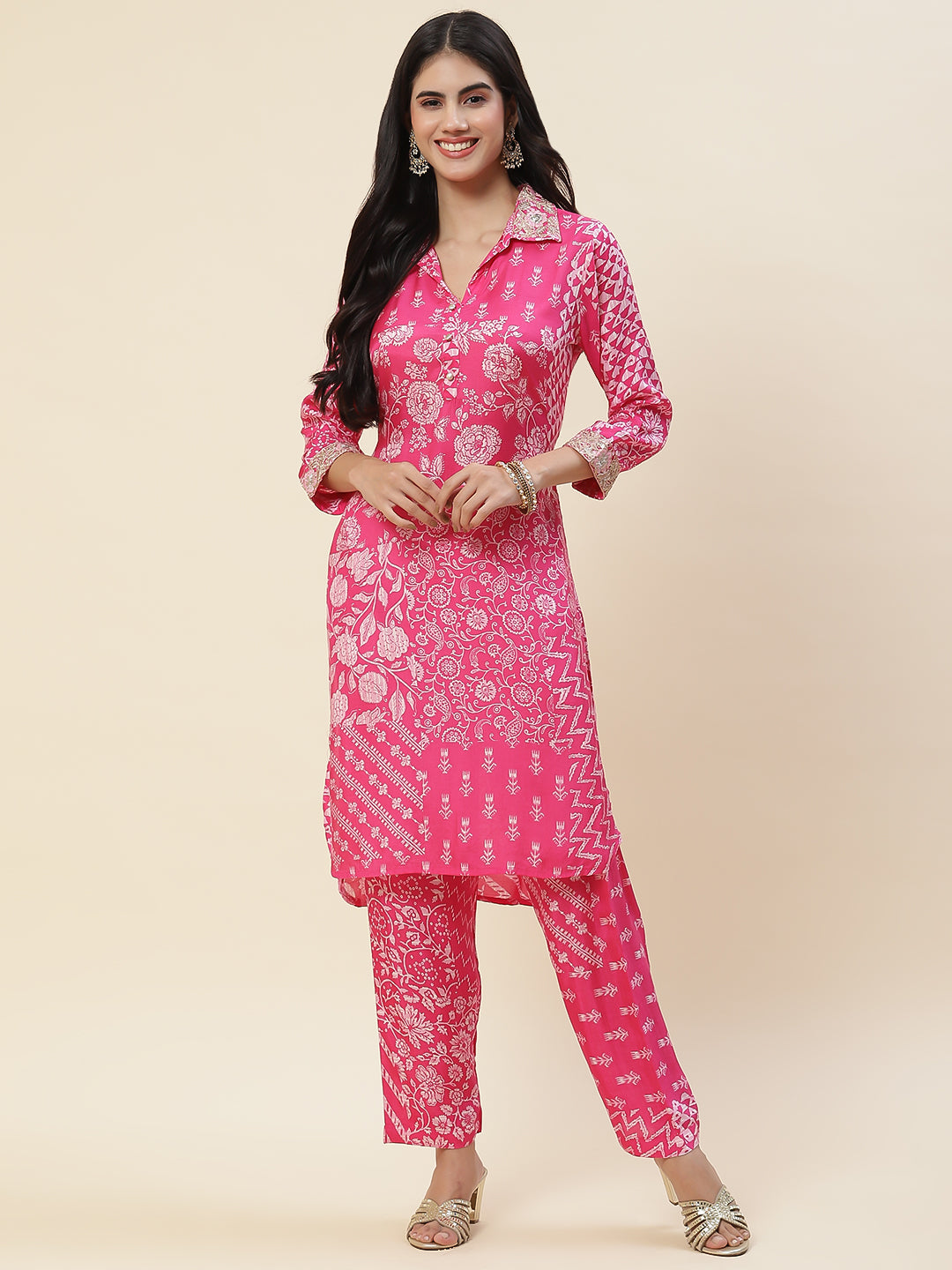 Printed Muslin Kurta With Pants