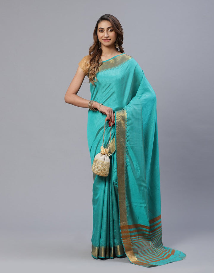 Art Handloom Saree With Zari Border