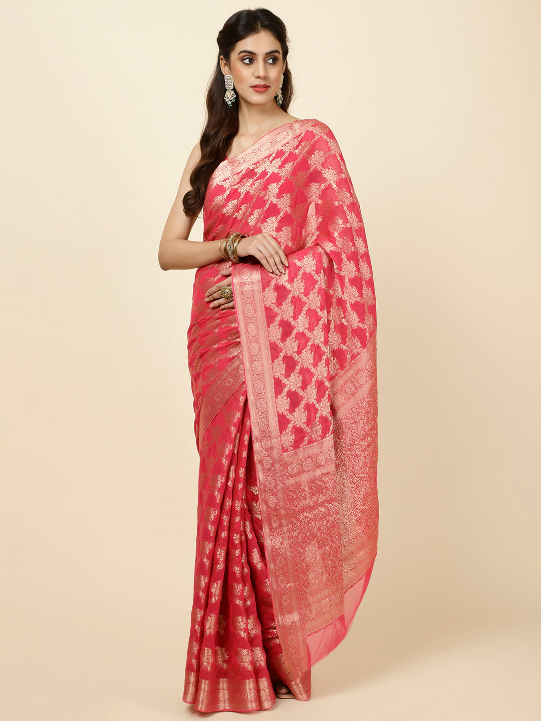 Zari Jaal Woven Chiffon Saree