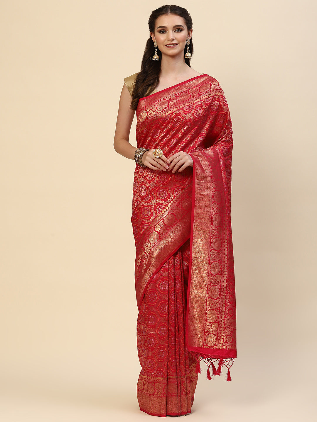 Bandhej Handloom Woven Saree