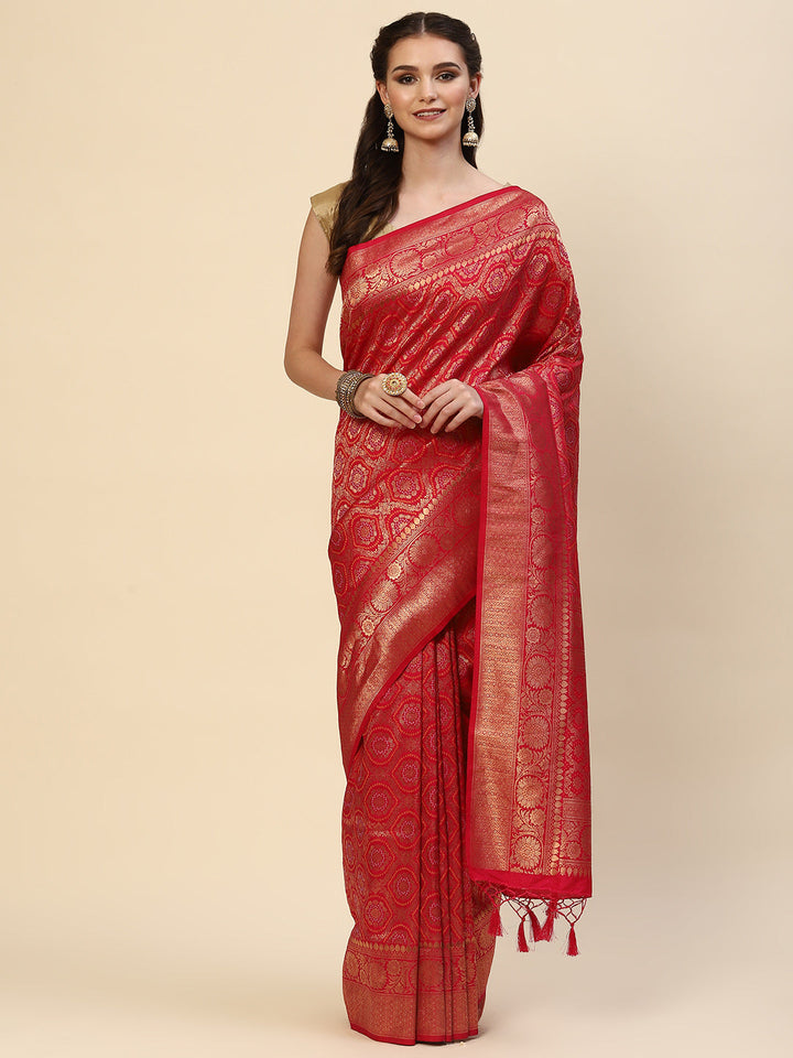 Bandhej Handloom Woven Saree