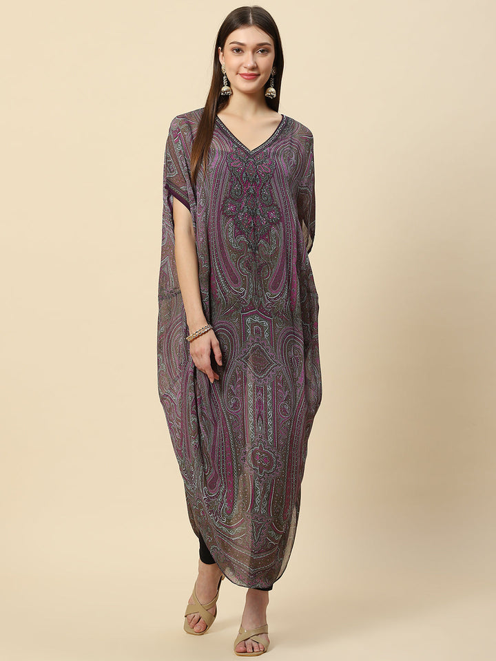 Digital Printed Georgette Kaftan Kurta