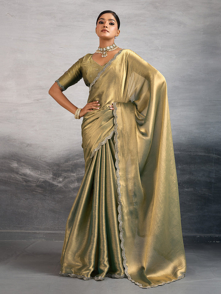 Woven Border Tissue Saree