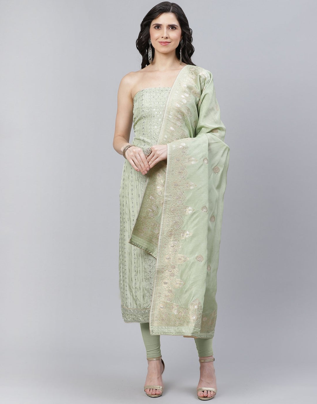 Handloom Silk Embroidered Suit Piece
