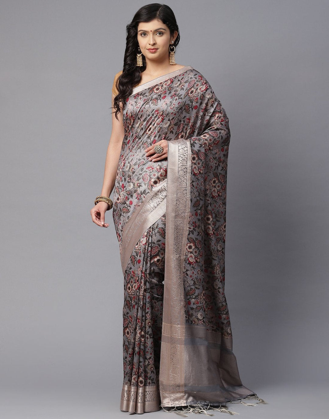 Floral Print Art Handloom Saree