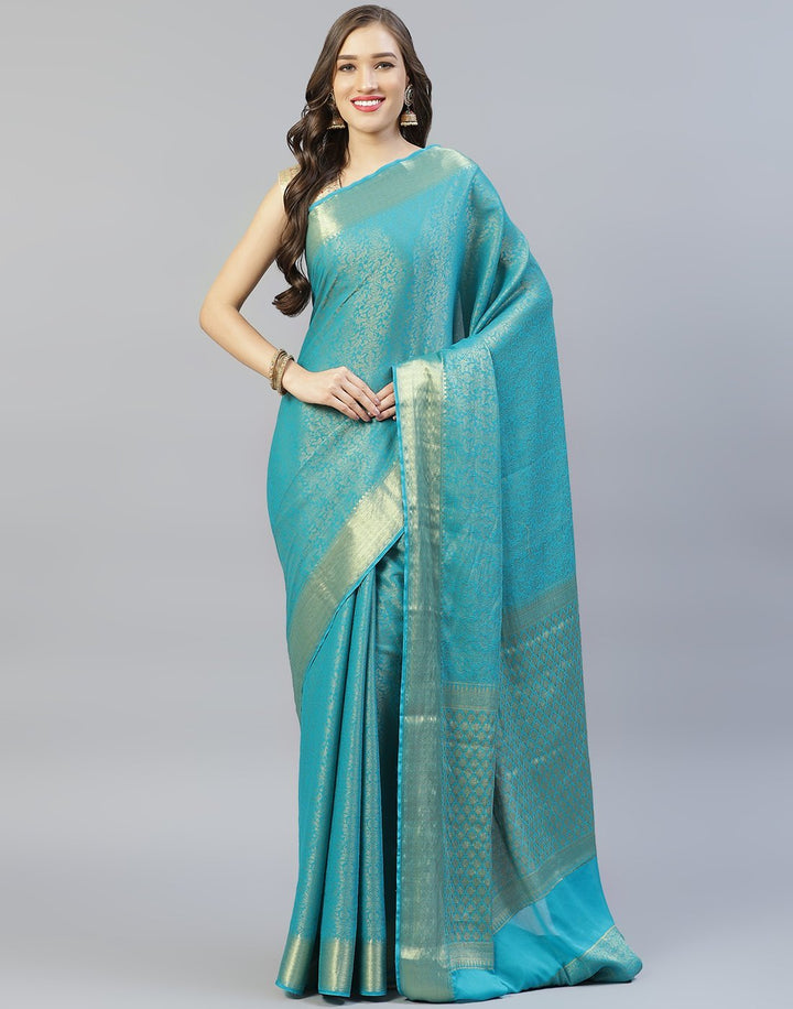 Semi Georgette with Beautiful Zari Jaal Weaves