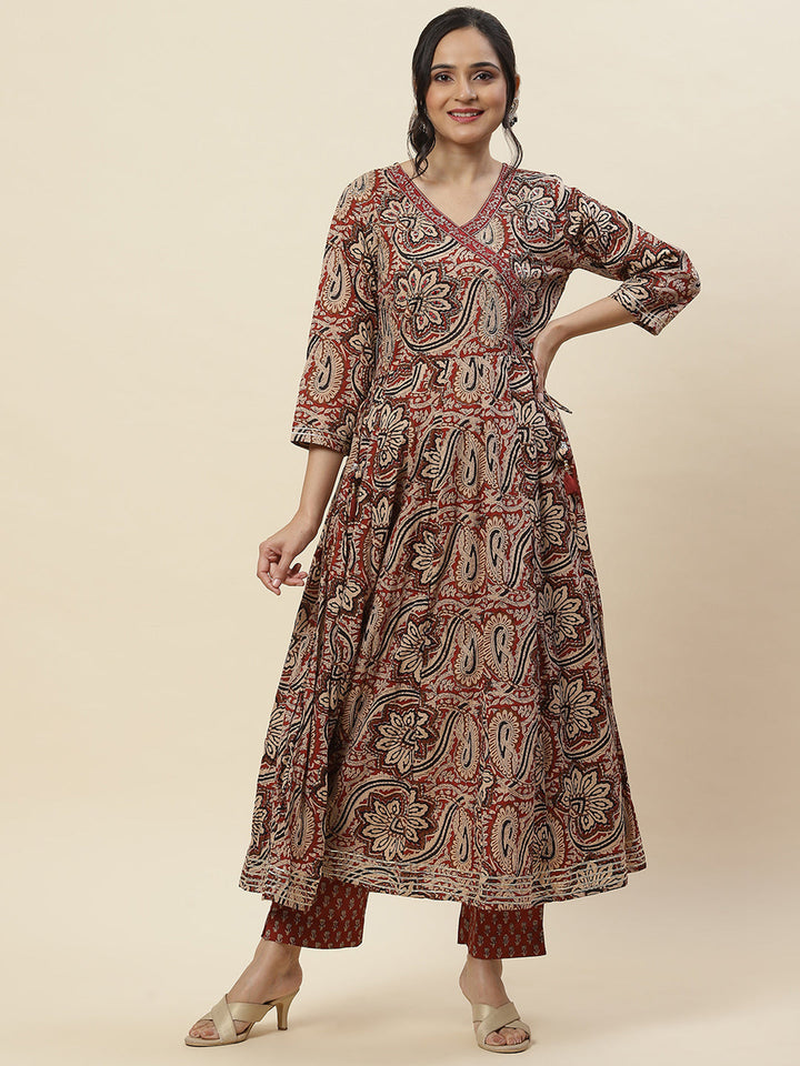 Printed Cotton Kurta With Pants