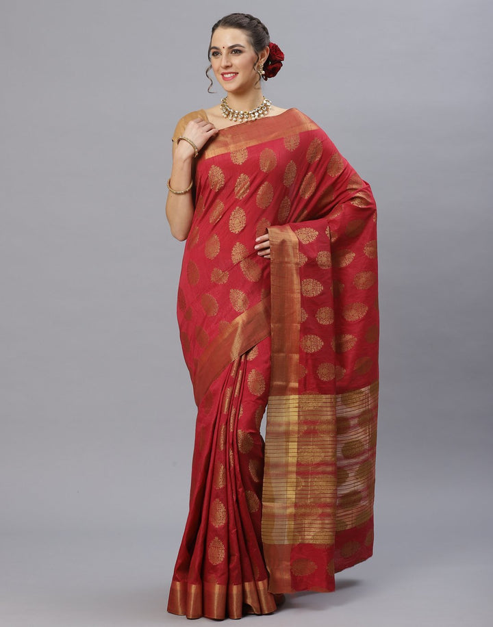 Navy Blue Art Handloom Woven Saree