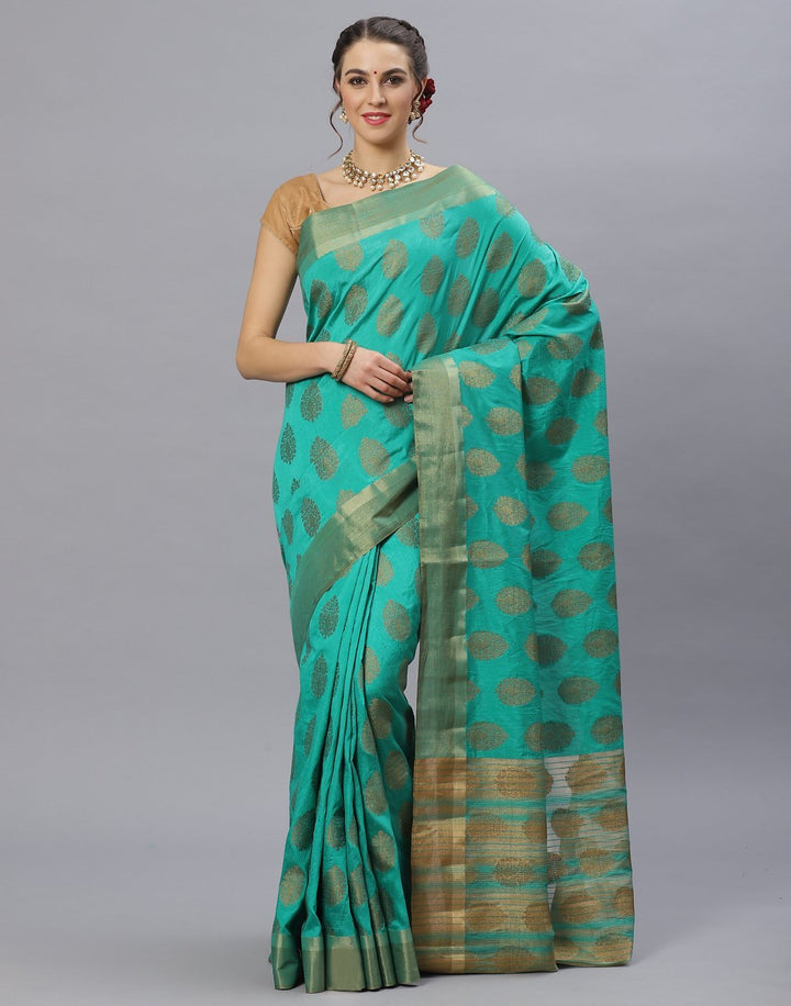 Navy Blue Art Handloom Woven Saree