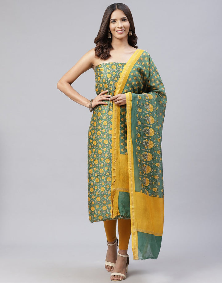 Printed Chanderi Suit Piece