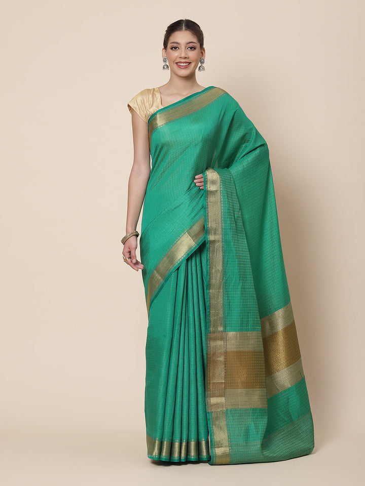 Jacquard Zari Border Art Handloom Woven Saree