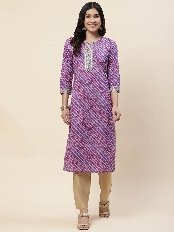 Leheriya Printed Cotton Kurta