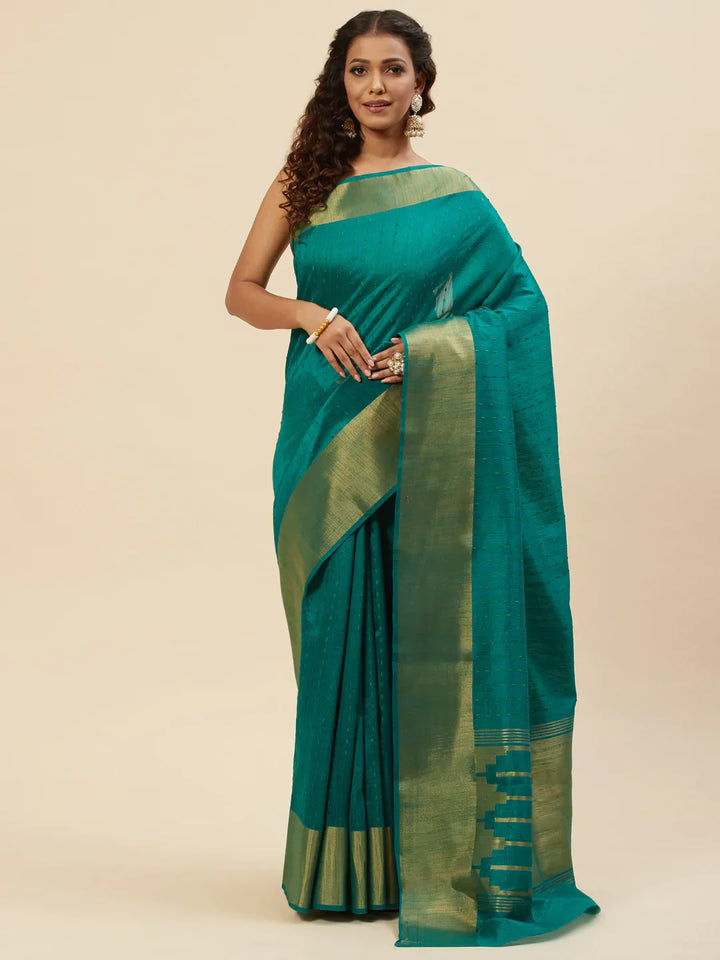 Plain Zari Border Handloom Woven Saree