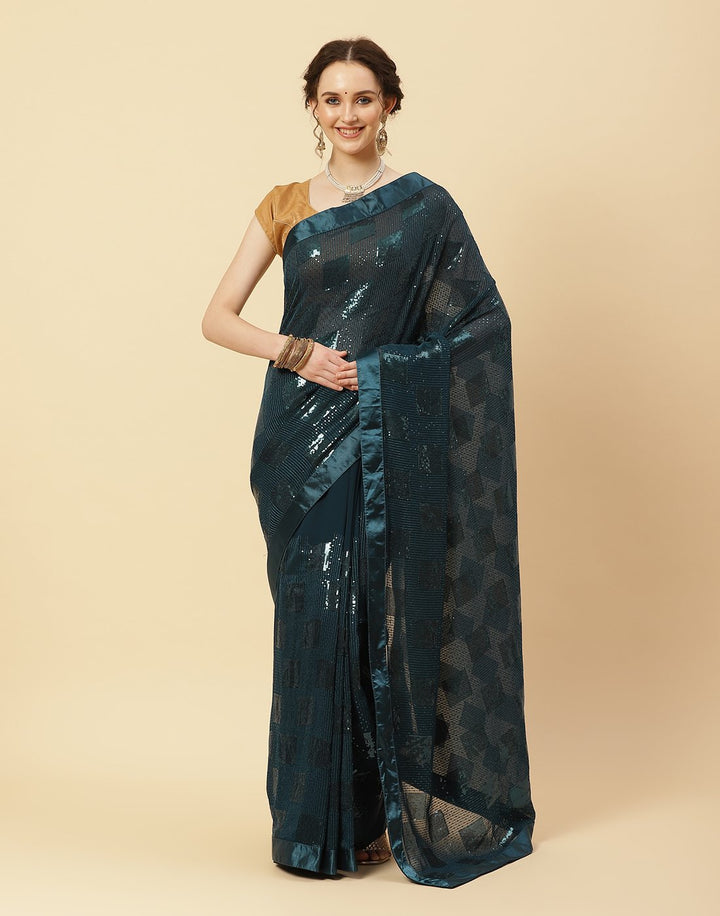 Sequence Embroidered Art Georgette Saree