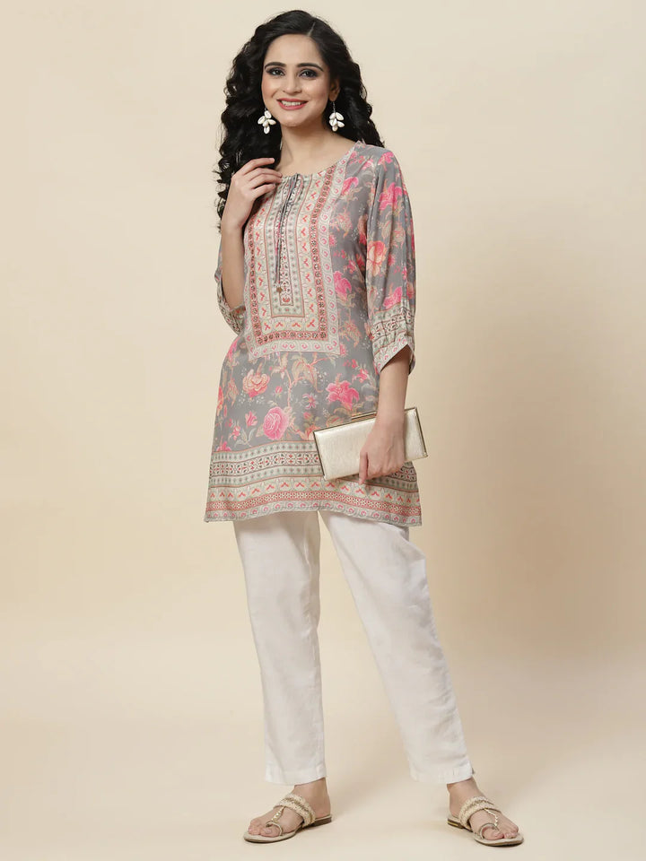 Floral Digital Printed Crepe Kurti