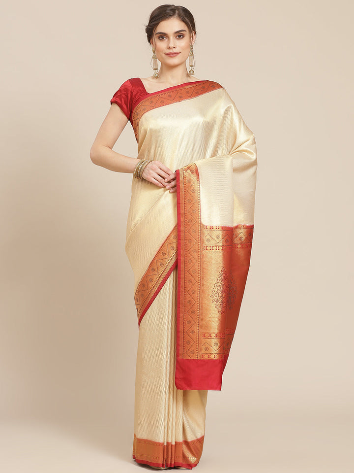 Brocade Art Handloom Saree with Stone Booti