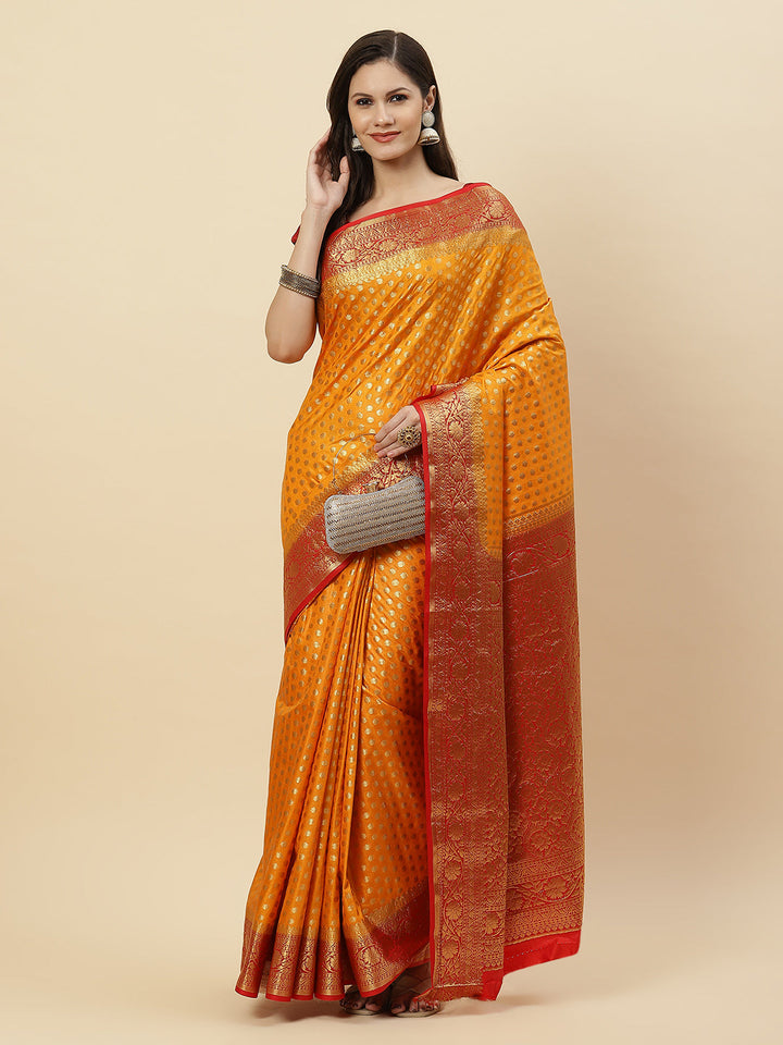 Zari Border Booti Art Handloom Woven Saree