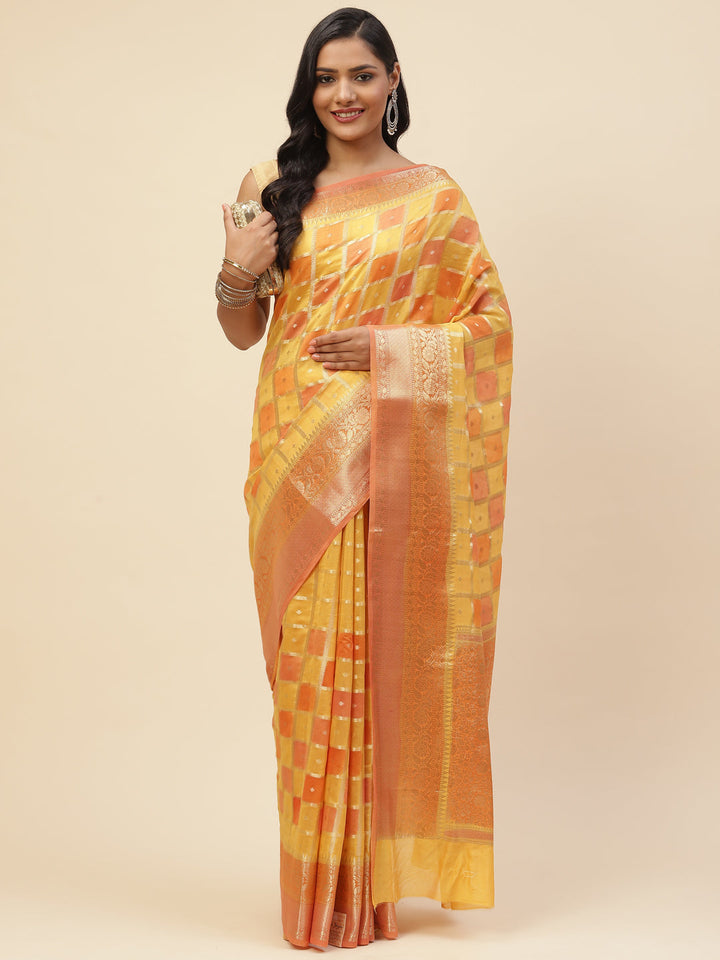 Zari Jaal Cotton Woven Saree