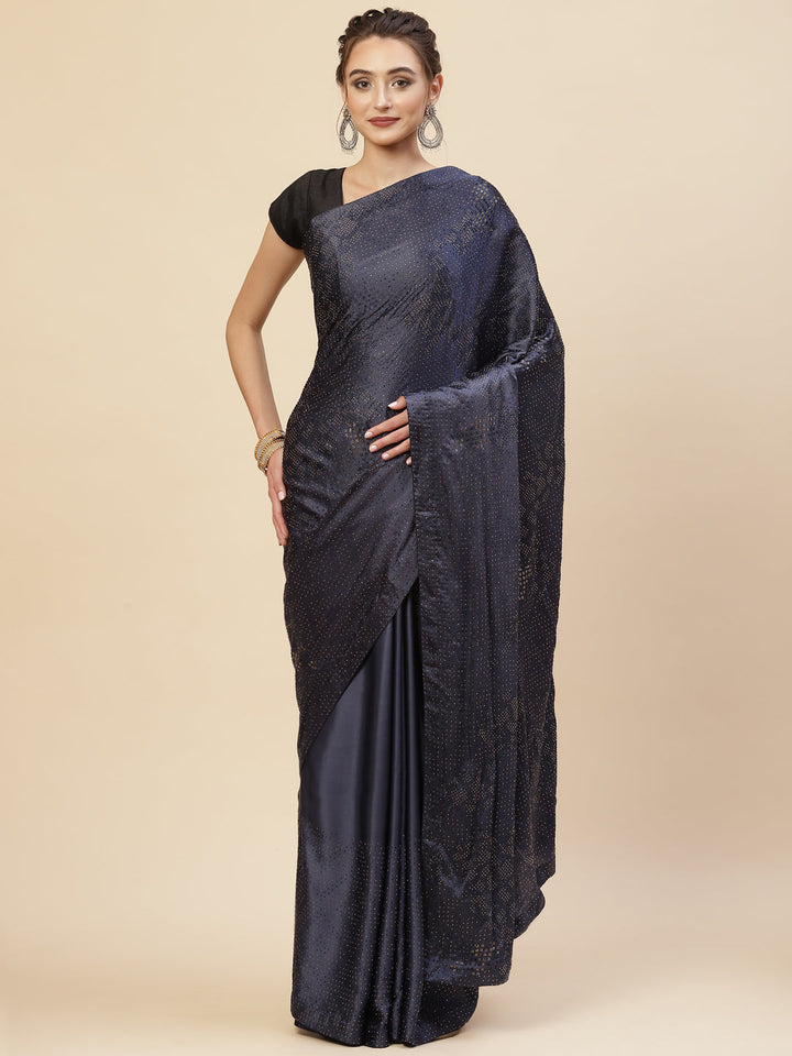 Stone Embroidered Satin Saree