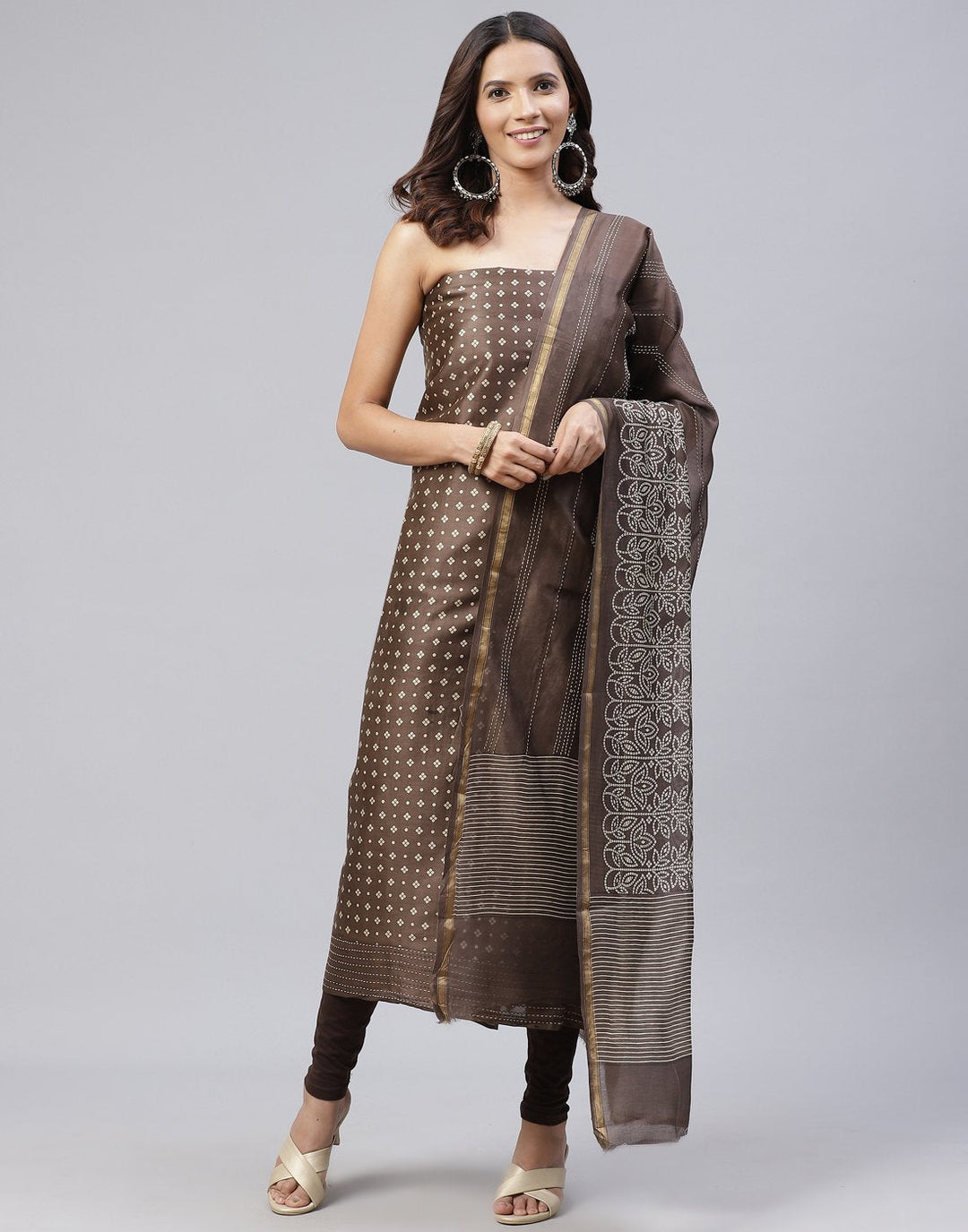 Printed Chanderi Suit Piece