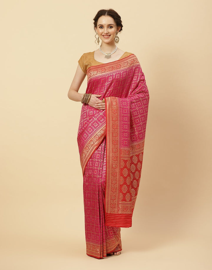 Woven Zari Jaal Art Handloom Saree