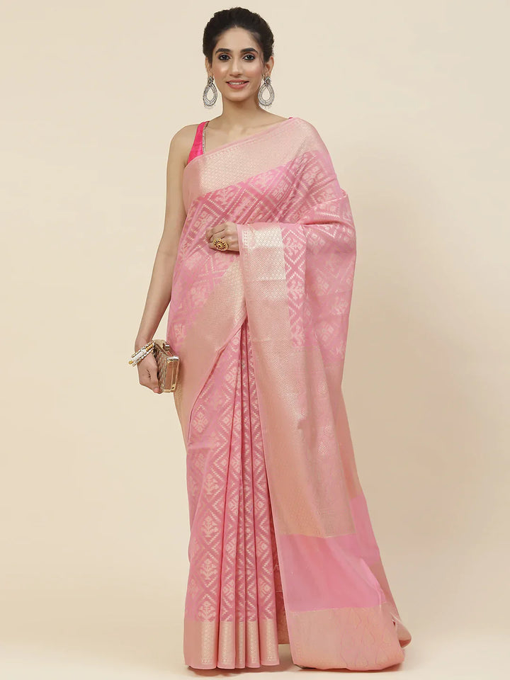 Zari Jaal Cotton Woven Saree