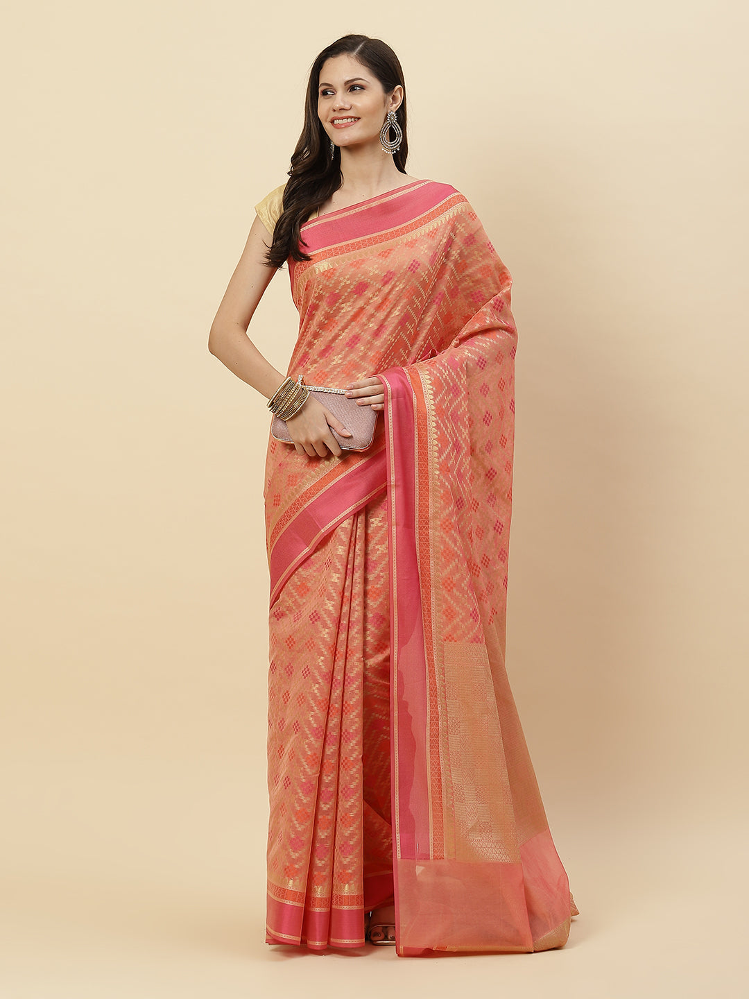 Zari Jaal Cotton Woven Saree