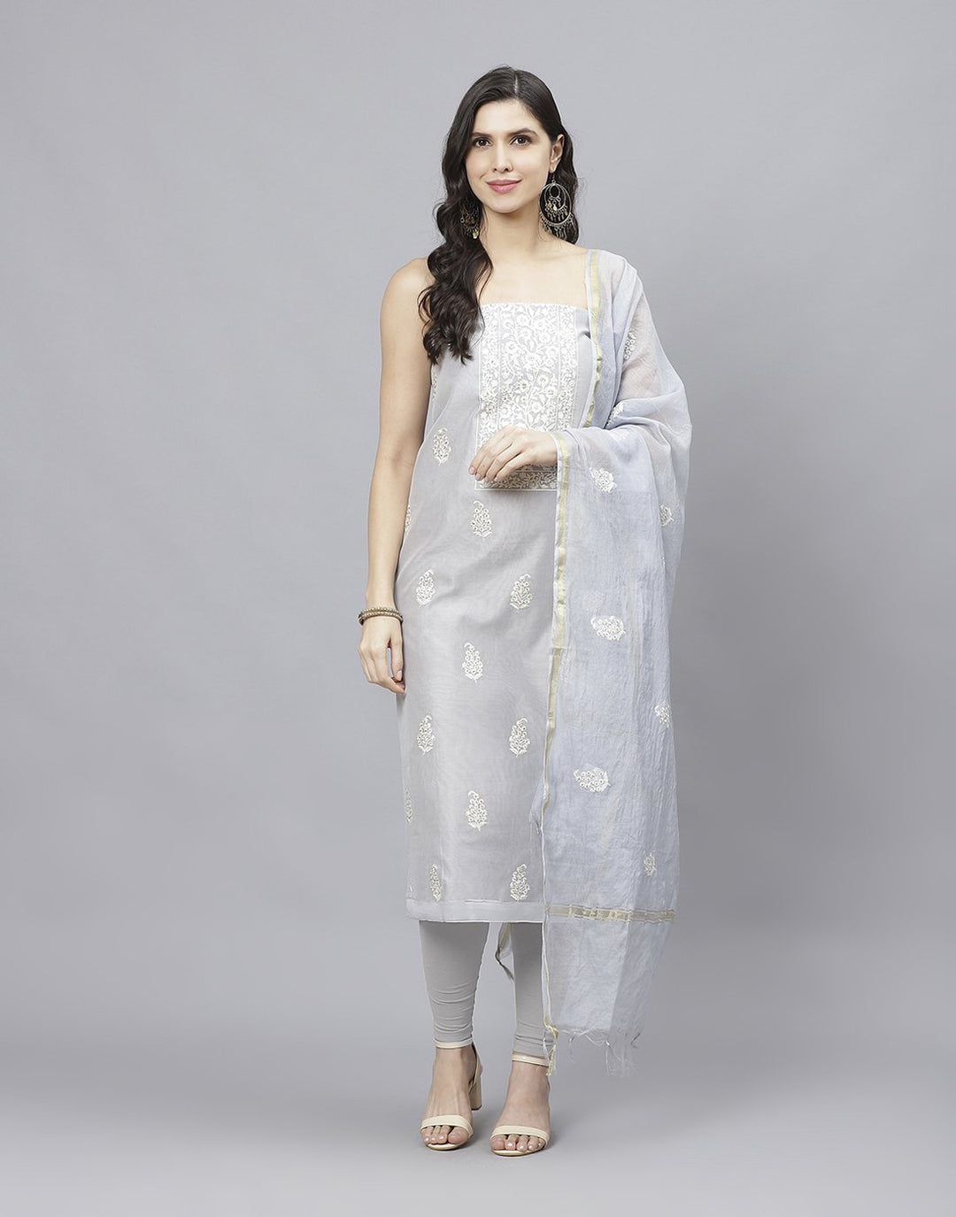 Chanderi Embroidered Suit piece