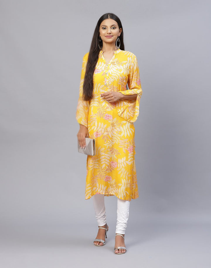 Floral Print Cotton Muslin Kurti