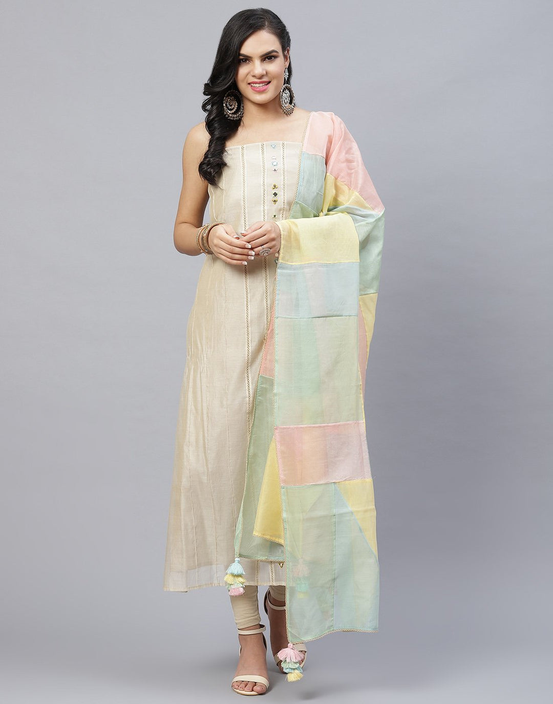 Chanderi Embroidered Suit Piece