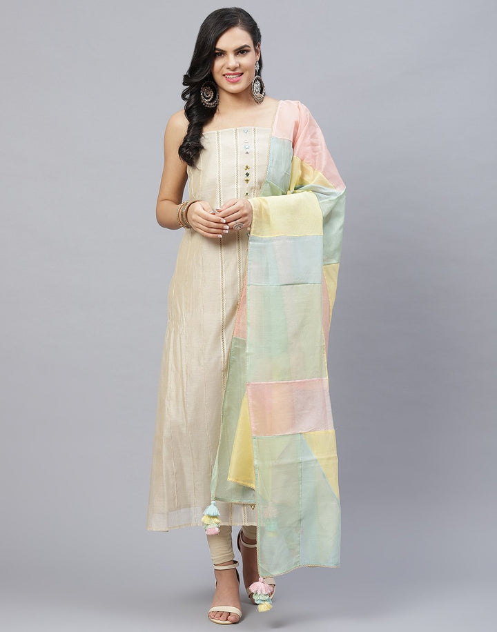 Chanderi Embroidered Suit Piece