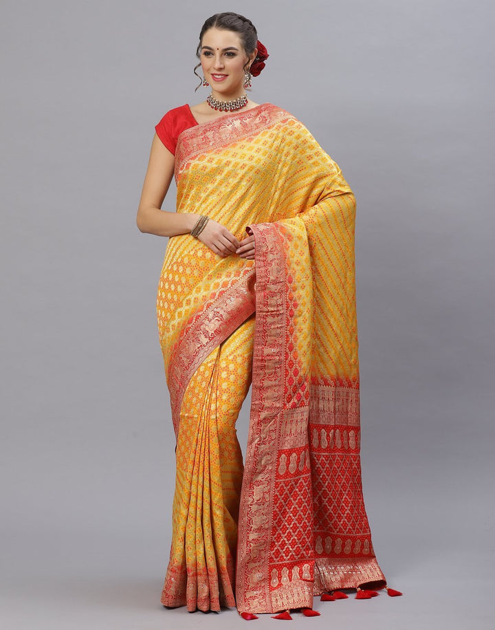 Banarasi Art Handloom Mustard Saree