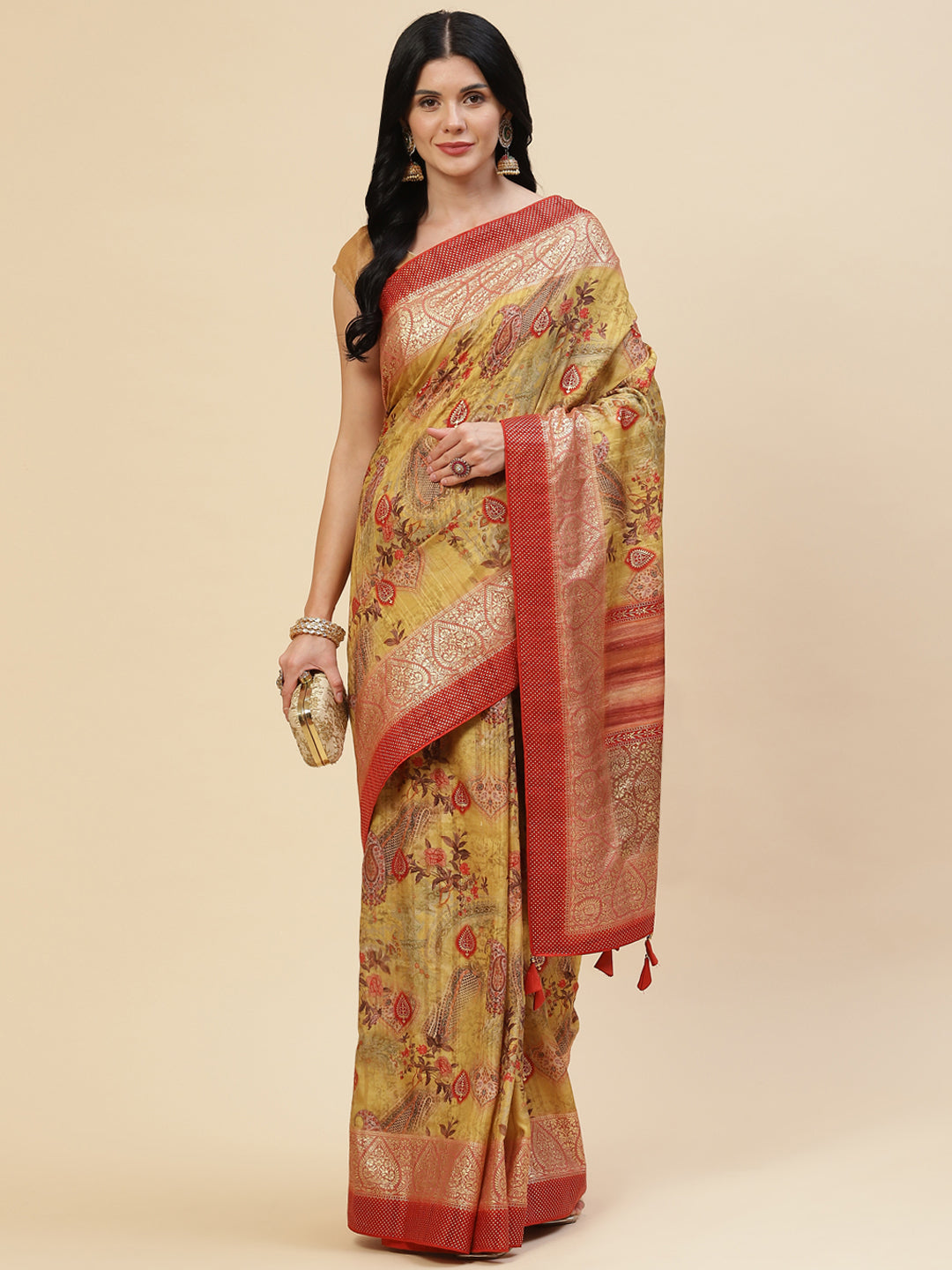 Digital Floral Printed Handloom Saree