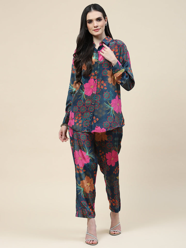 Printed Crepe Kurti With Pants