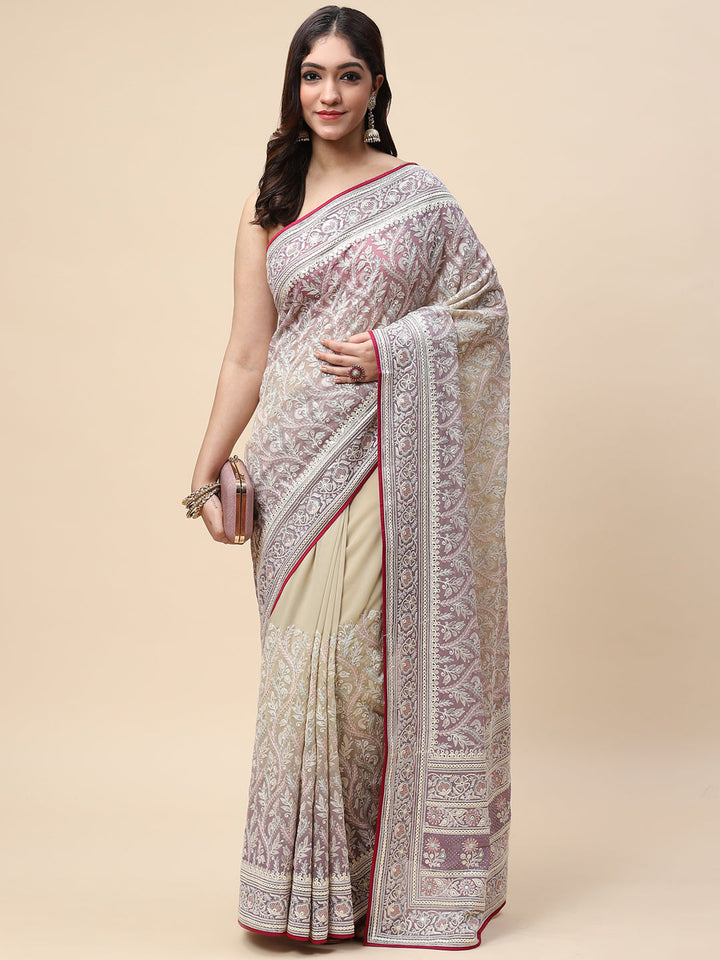 Zari Jaal Embroidered Georgette Saree