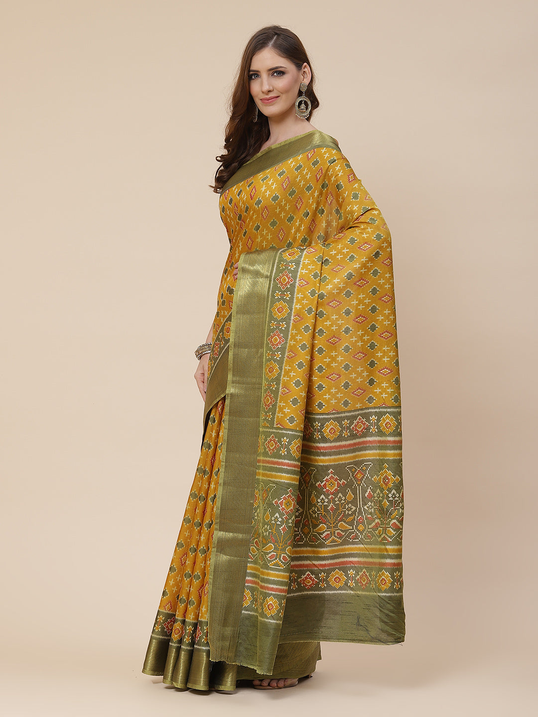 Patola Art Handloom Printed Saree