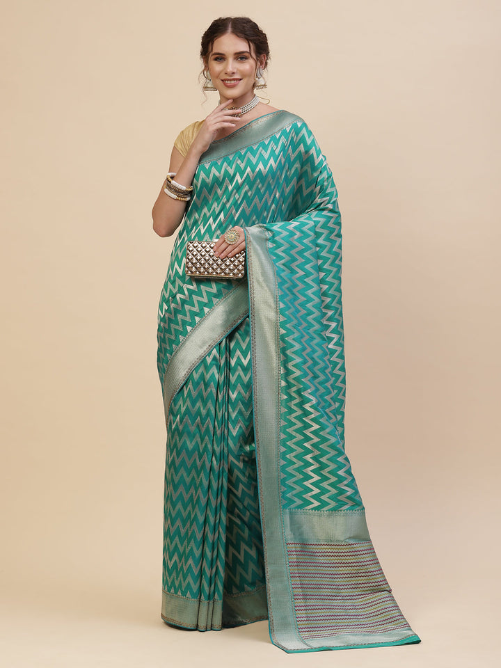 Zig Zag Banarasi Embroidered Saree