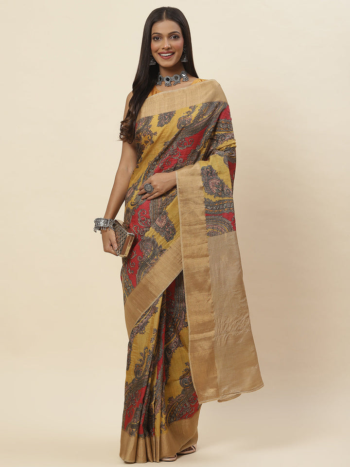 Printed Tussar Saree