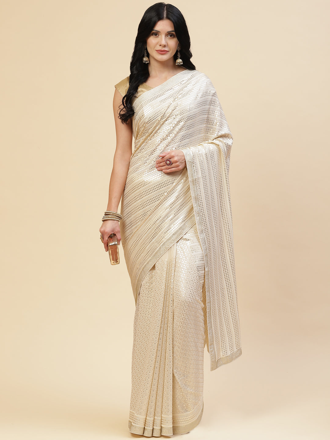 Sequin Embroidered Georgette Saree