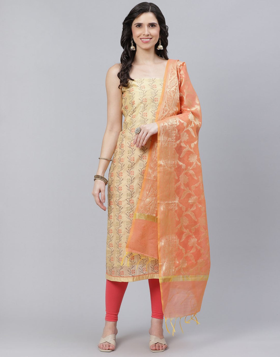 Chanderi Embroidered Suit piece
