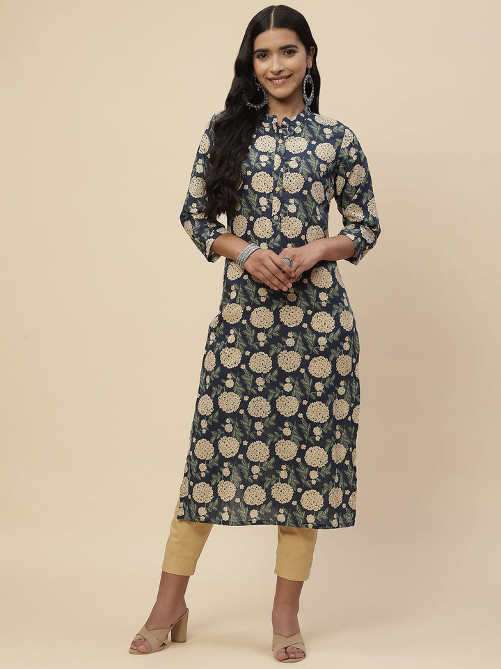 Floral Printed Cotton Kurta