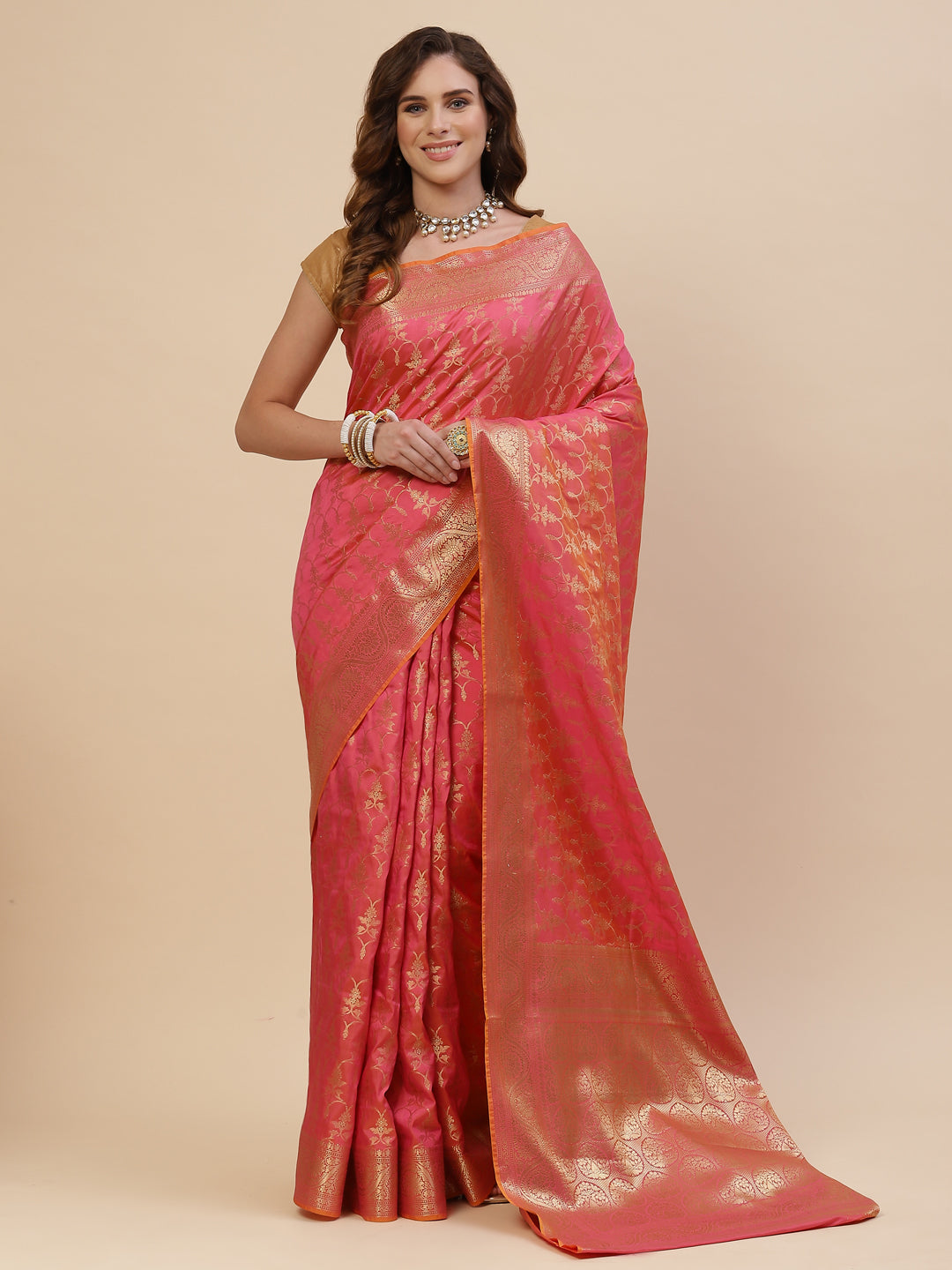 Zari Jaal Banarasi Woven Saree